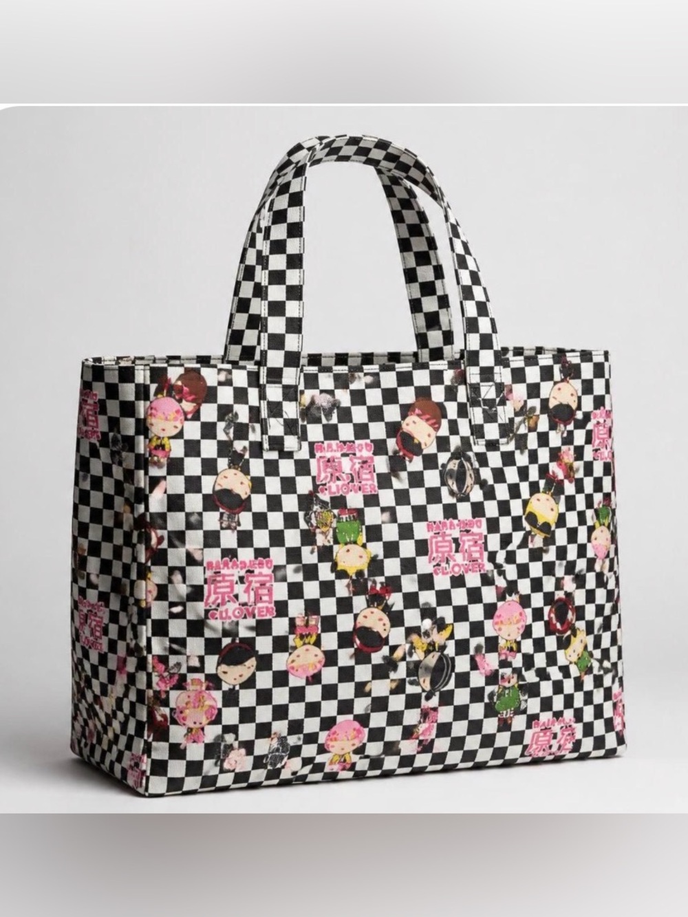 Gwen Stefani Harajuku Lovers Black and White Check Vibrant Tote